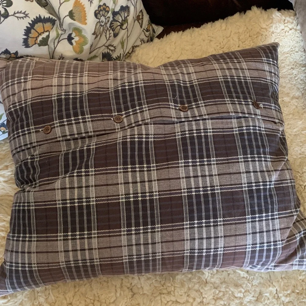 Ikea Alvine‎ lov set of two pillows floral embroidered plaid accent home decor